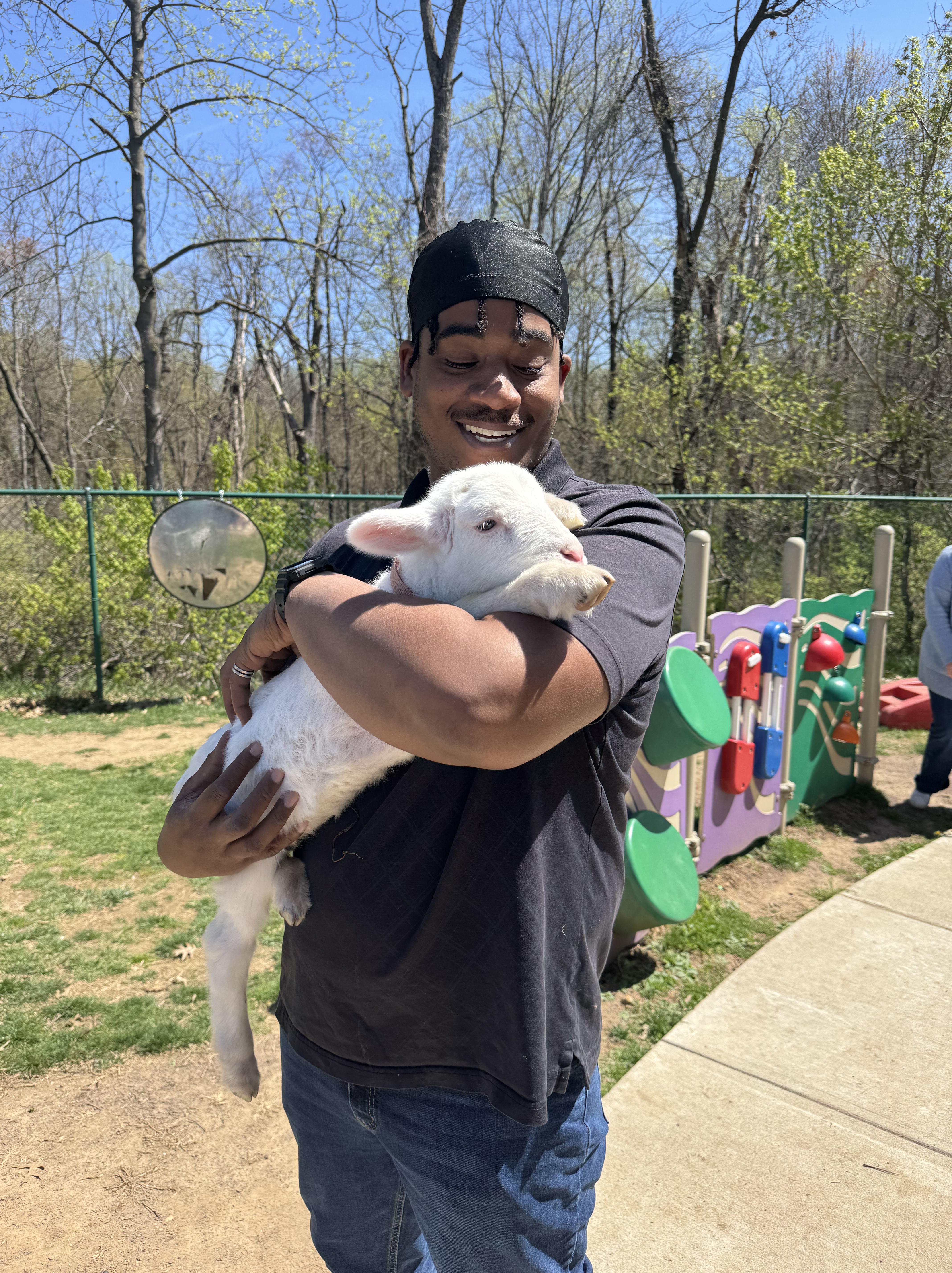 Uncle Wawa with a lamb